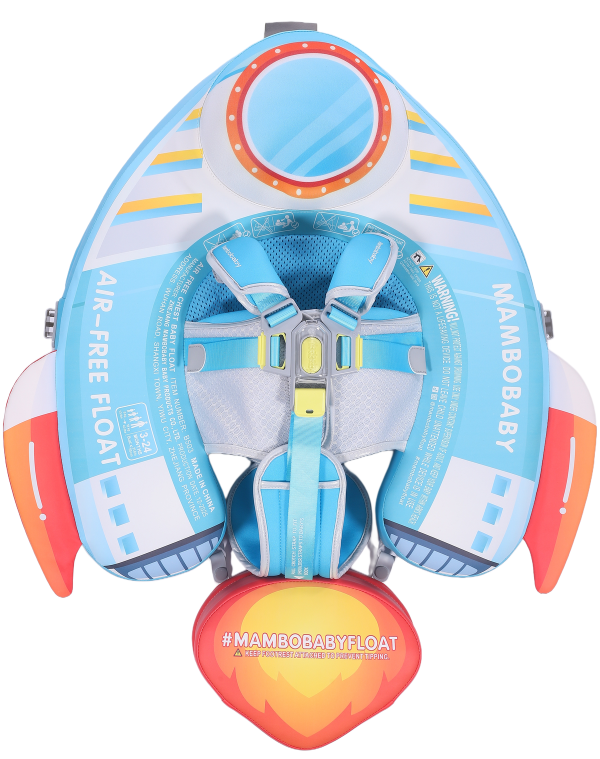 Mambobaby Deluxe™ Rocket Chest Float with 3D Canopy