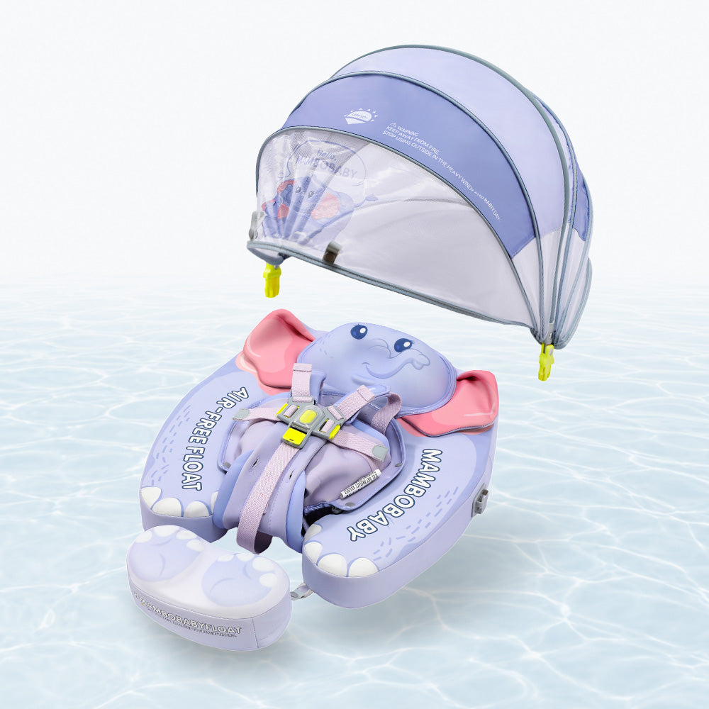Mambobaby Ultra™ Air-Free Elephant Chest Float with 3D Canopy