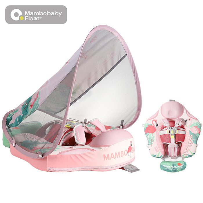 Mambobaby Classic™ Flamingo Pink Air-Free Chest Float with Canopy