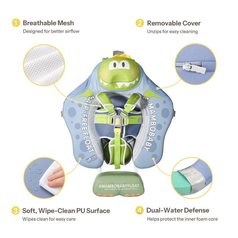 Mambobaby Deluxe™ T-Rex Cuddle Chest Float with 3D Canopy