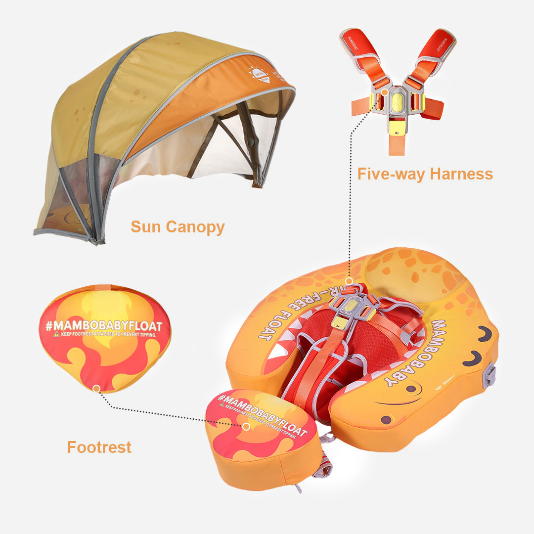 Mambobaby Deluxe™  Dino Jaw Chest Float with 3D Canopy
