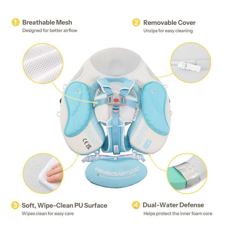 Mambobaby Deluxe™ Air-Free Wings Chest Float with 3D Canopy