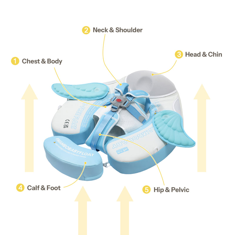 Mambobaby Deluxe™ Air-Free Wings Chest Float with 3D Canopy