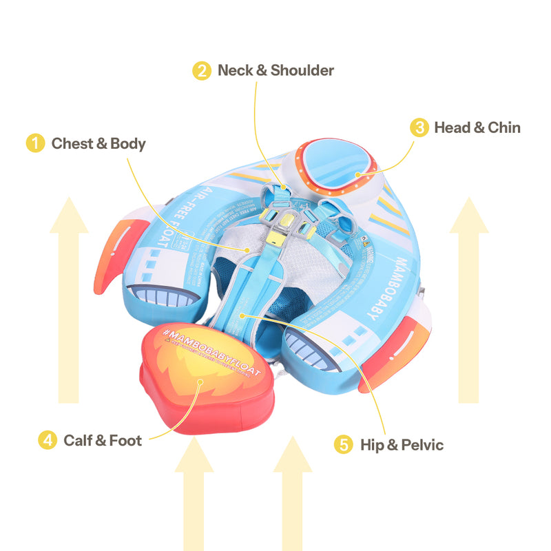 Mambobaby Deluxe™ Rocket Chest Float with 3D Canopy
