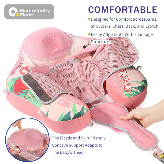 Mambobaby Classic™ Flamingo Pink Air-Free Chest Float with Canopy