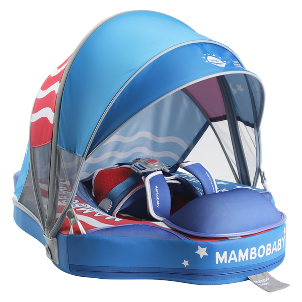 Mambobaby Deluxe™ Stars&Stripes Air-Free Chest Float with 3D Canopy