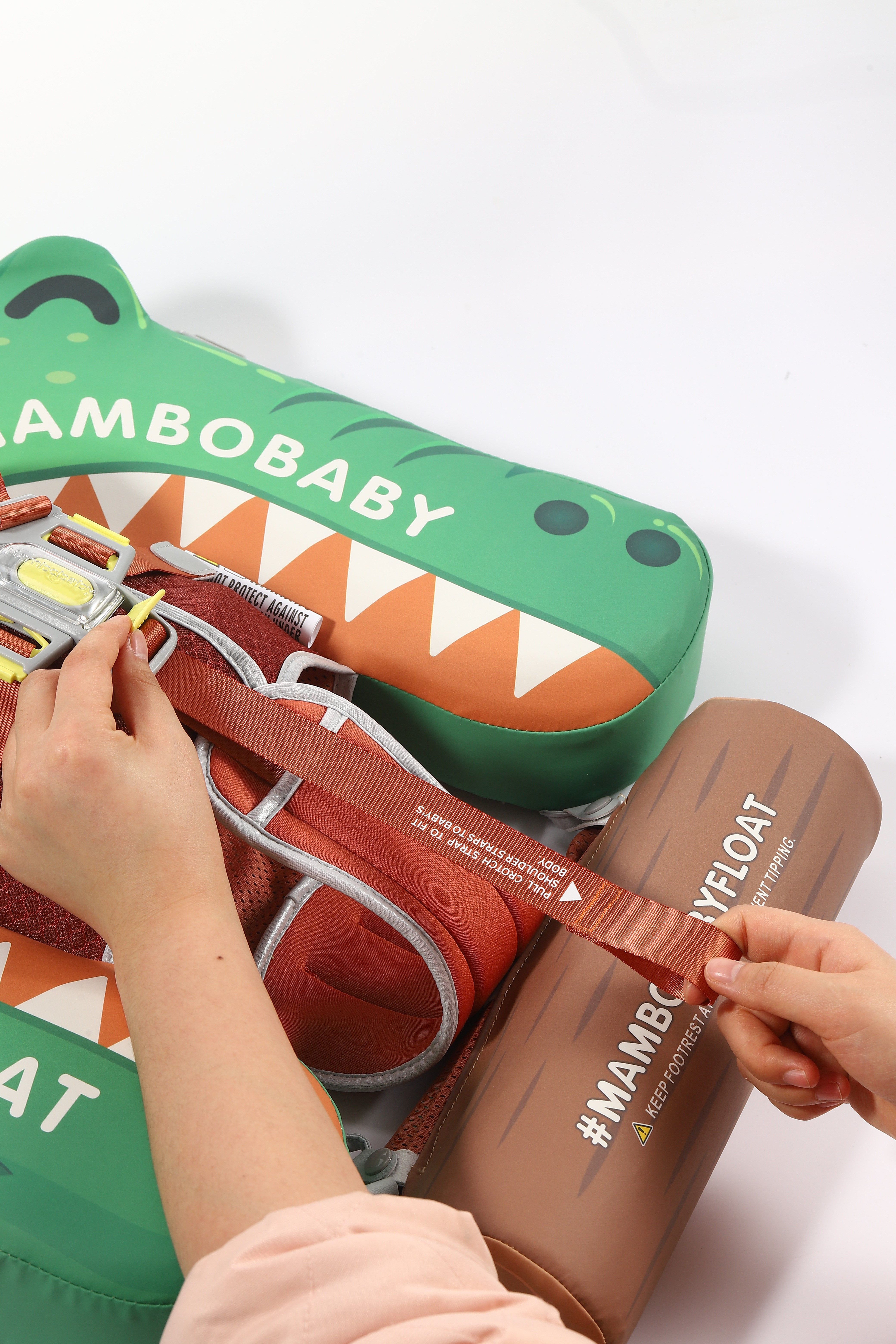 Mambobaby Deluxe™ Crocodile Chest Float with 3D Canopy