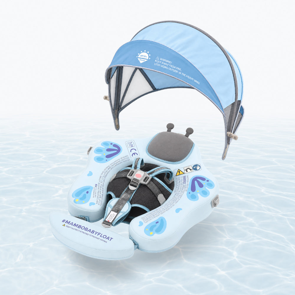 Mambobaby Deluxe™ Blue Butterfly Chest Float with 3D Canopy