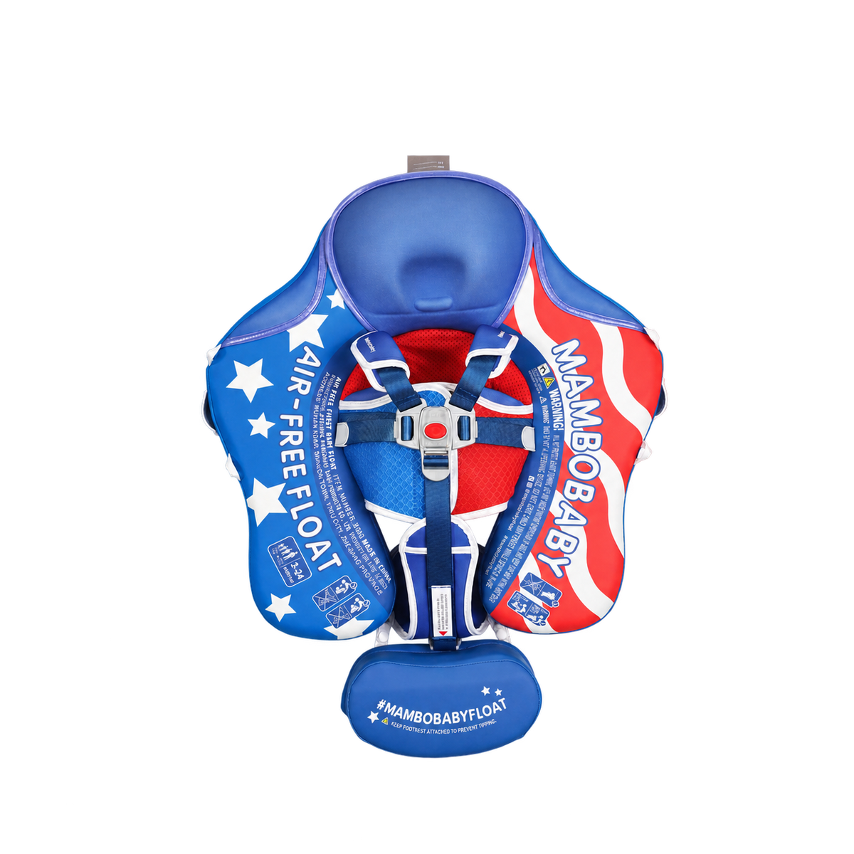 Mambobaby Deluxe™ Stars&Stripes Air-Free Chest Float with 3D Canopy