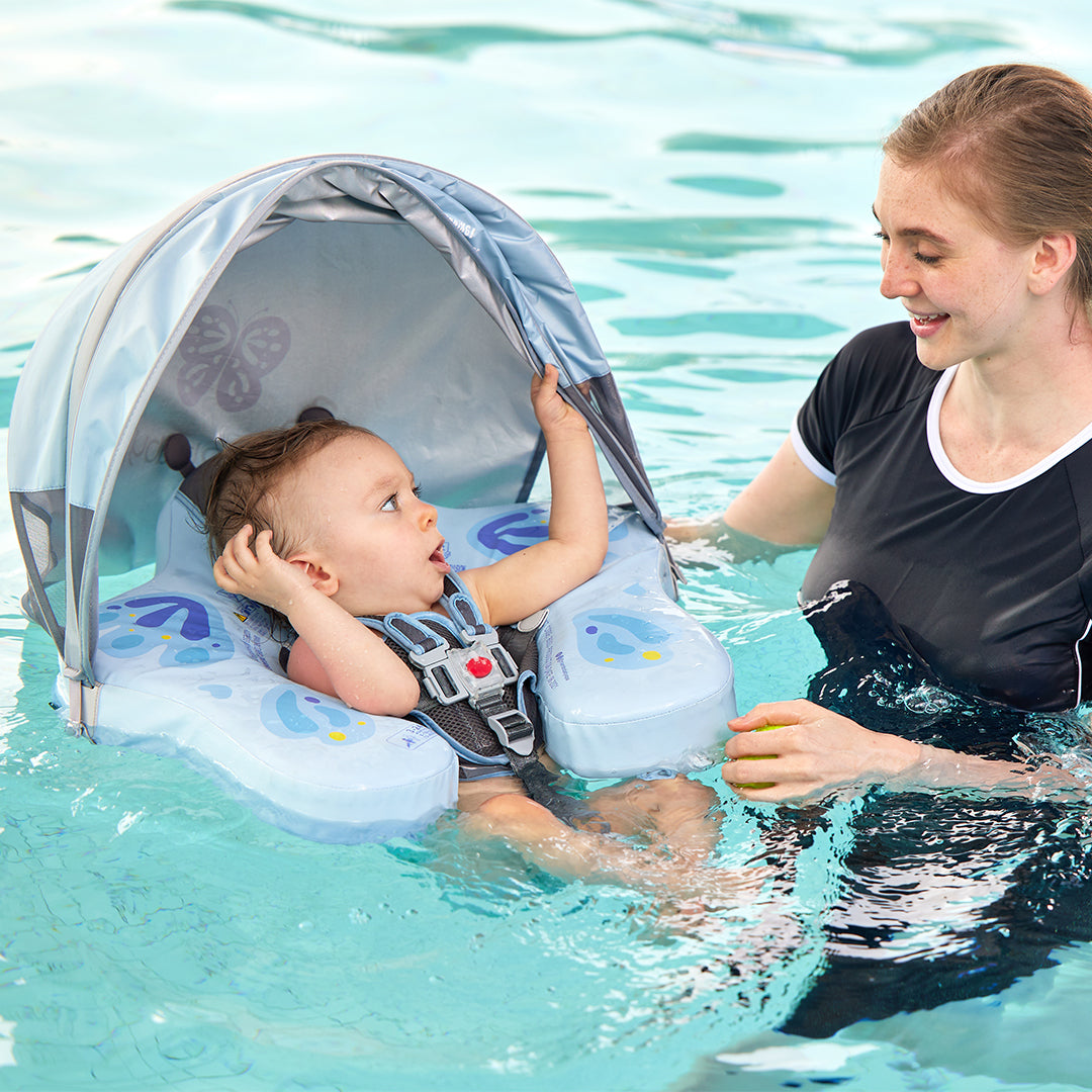 Mambobaby Deluxe™ Blue Butterfly Chest Float with 3D Canopy