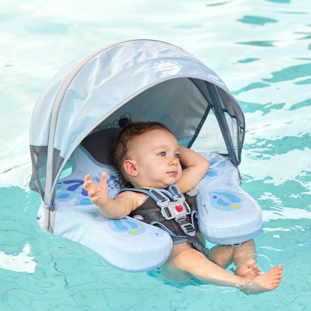 Mambobaby Deluxe™ Blue Butterfly Chest Float with 3D Canopy