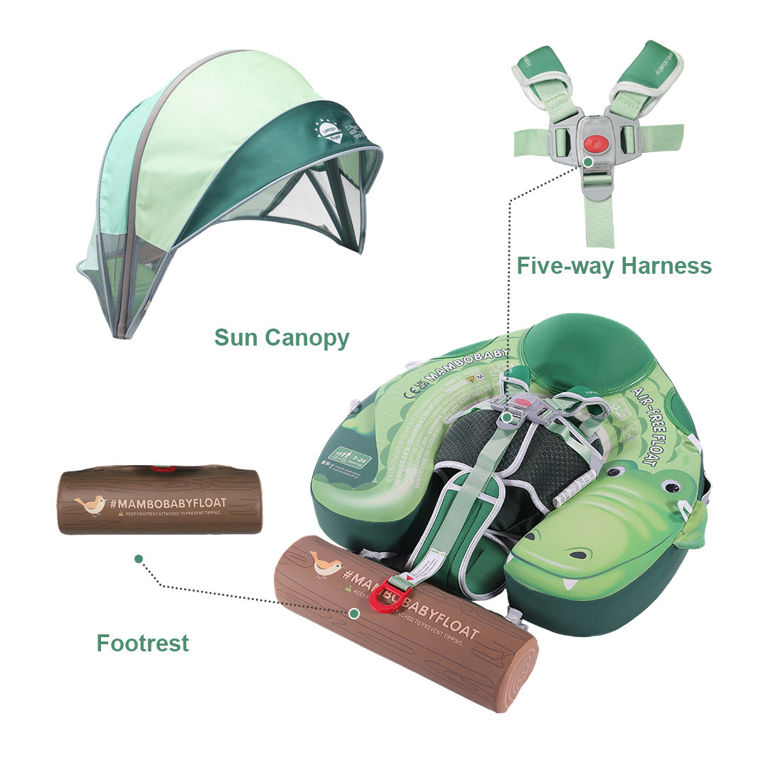 Mambobaby Deluxe™ Crocodile Chest Float with 3D Canopy