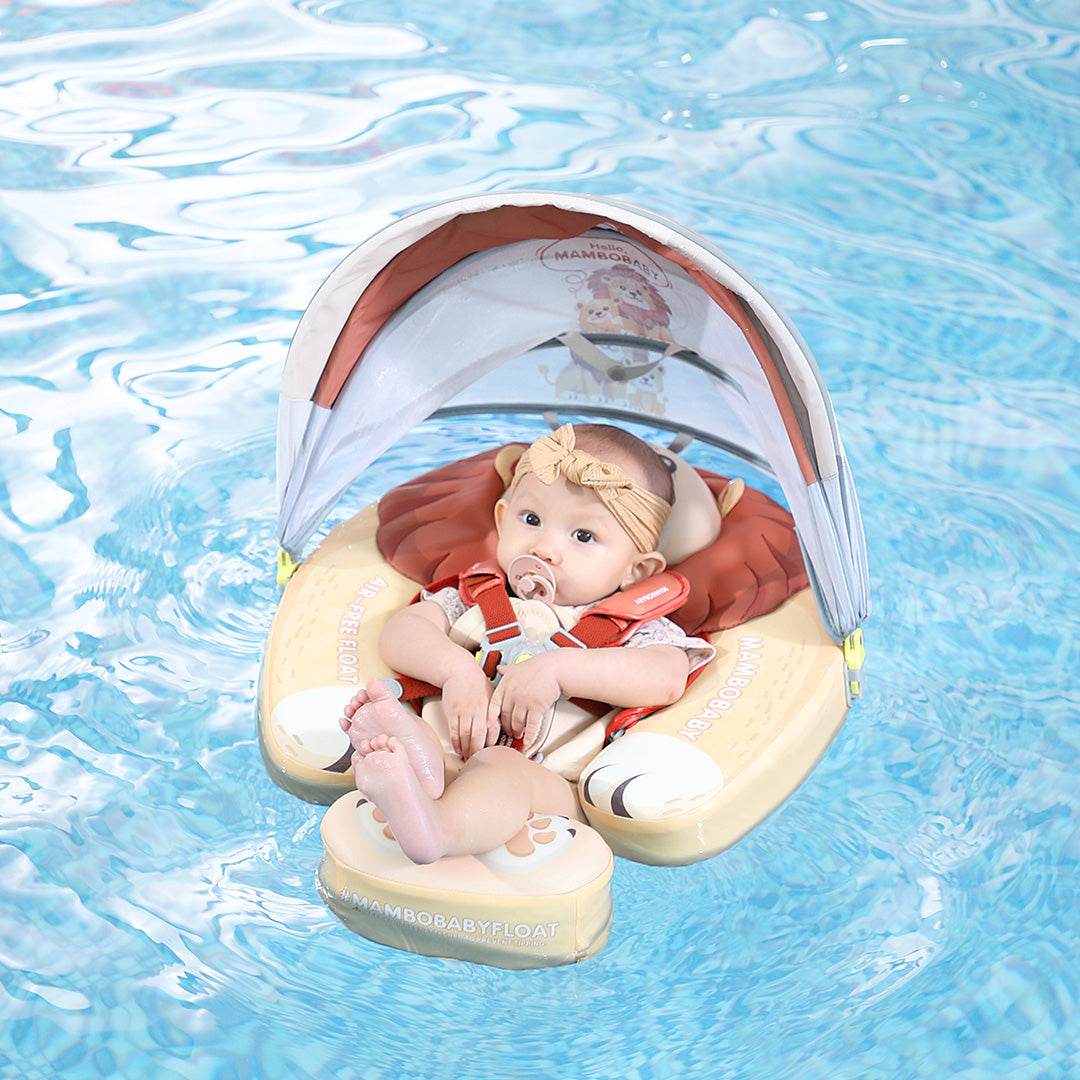 Mambobaby Ultra™ Air-Free Lion Chest Float with 3D Canopy