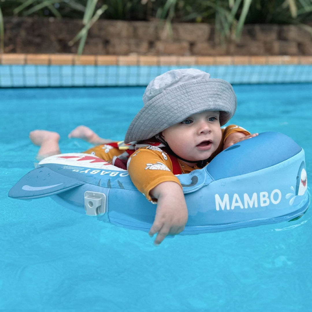 Mambobaby Deluxe™ Shark  Air-Free Chest Float with 3D Canopy