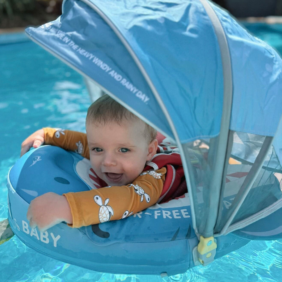 Mambobaby Deluxe™ Shark  Air-Free Chest Float with 3D Canopy