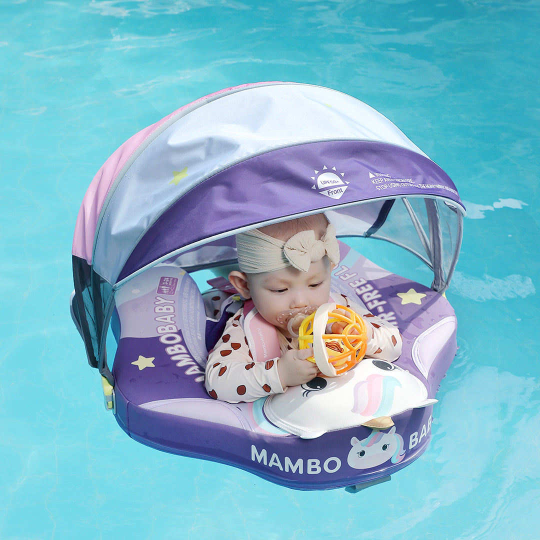 Mambobaby Deluxe™ Unicorn Air-Free Chest Float with 3D Canopy