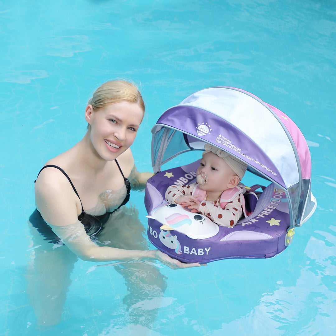 Mambobaby Deluxe™ Unicorn Air-Free Chest Float with 3D Canopy