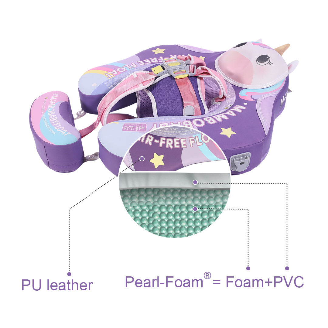 Mambobaby Deluxe™ Unicorn Air-Free Chest Float with 3D Canopy
