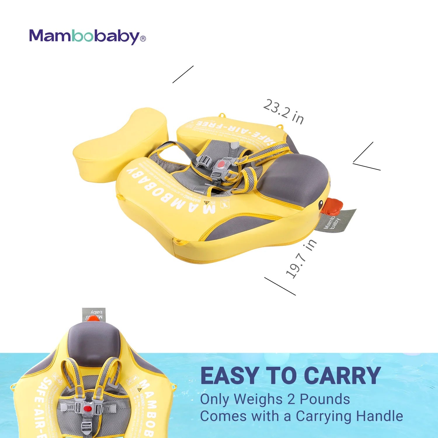 Mambobaby Classic™ Duck Baby Chest Float with Canopy