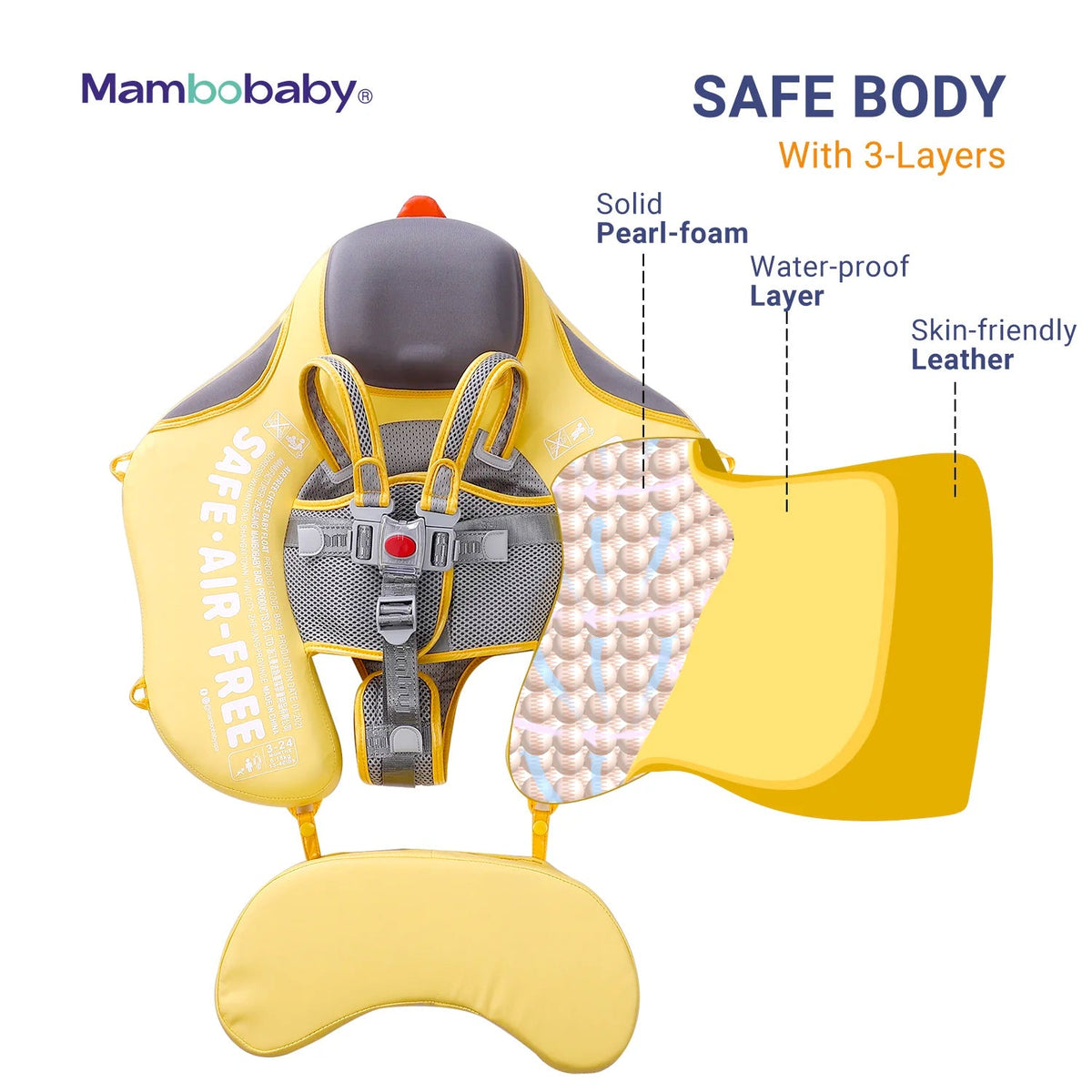 Mambobaby Classic™ Duck Baby Chest Float with Canopy
