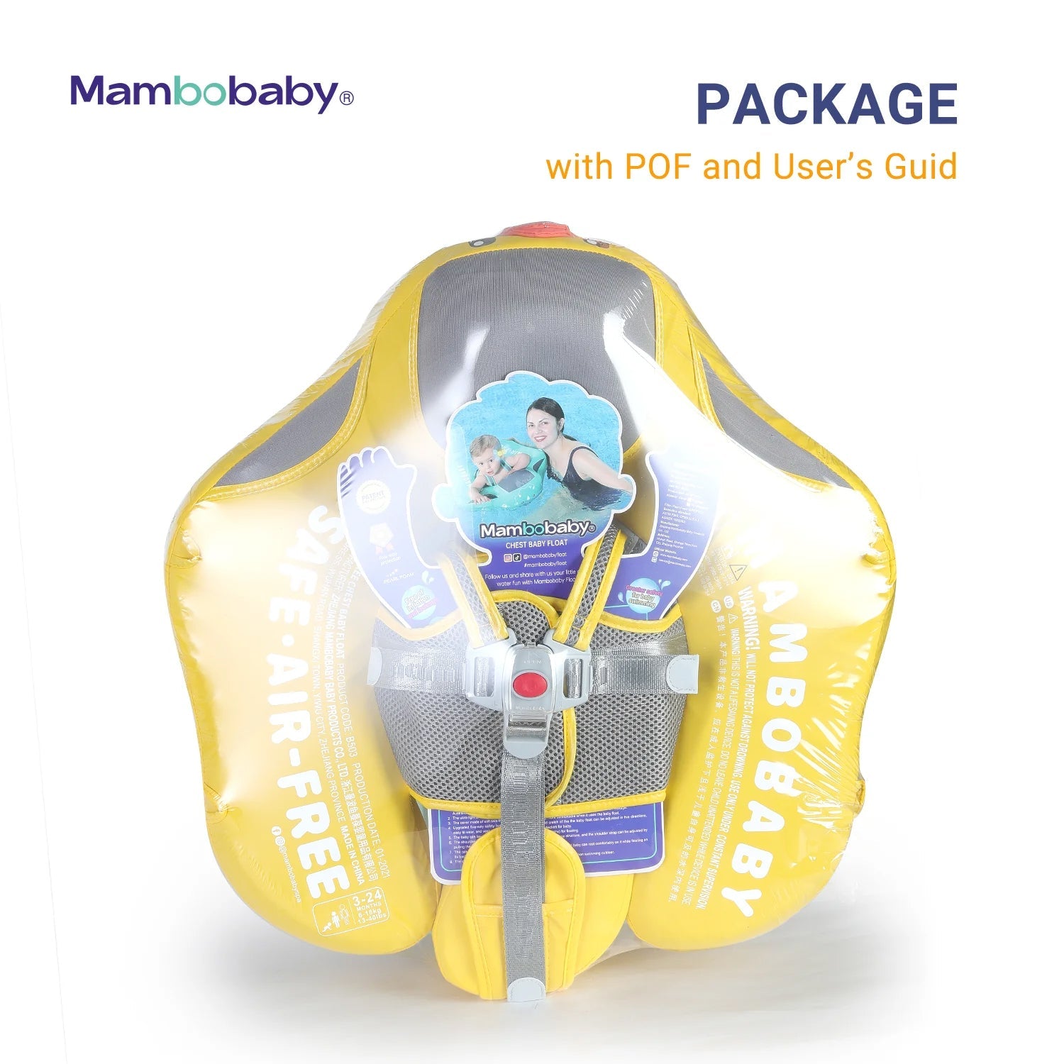 Mambobaby Classic™ Duck Baby Chest Float with Canopy