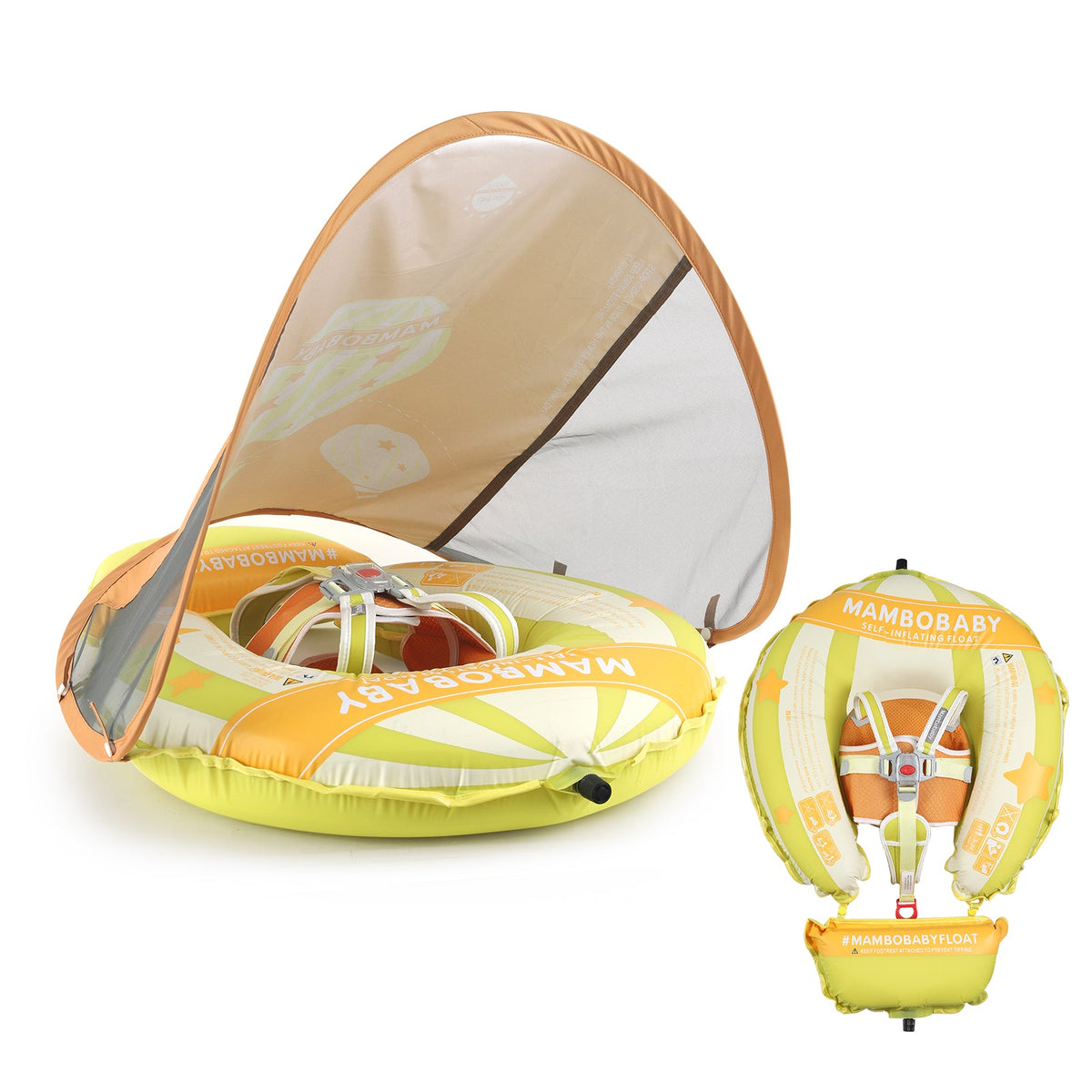 Mambobaby Go™ Self-Inflating Hot Air Balloon Chest Float with Flat Canopy