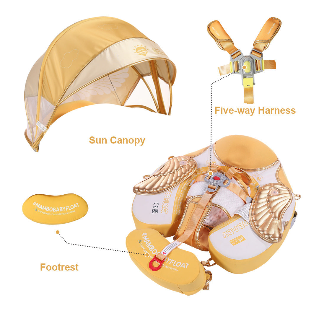 Mambobaby Deluxe™ Air-Free Wings Chest Float with 3D Canopy