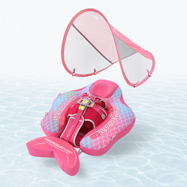 Mambobaby Deluxe™ Air-Free Mermaid Chest Float with Canopy